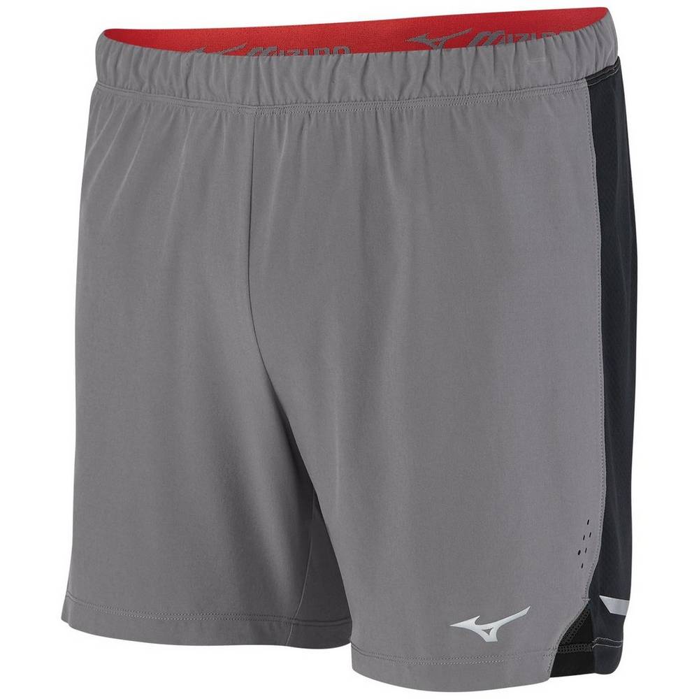 Pantaloncini Mizuno Running Aero 4.5" Uomo - Grigie/Nere - 25064-OXWA